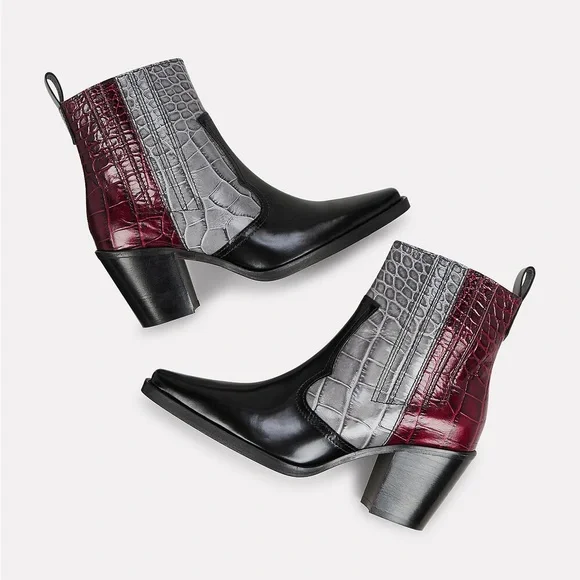 Ganni Multicolor Western Booties 39